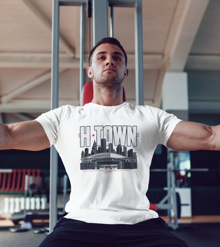 H Town Houston Texas Skyline Football Stadium T-Shirt