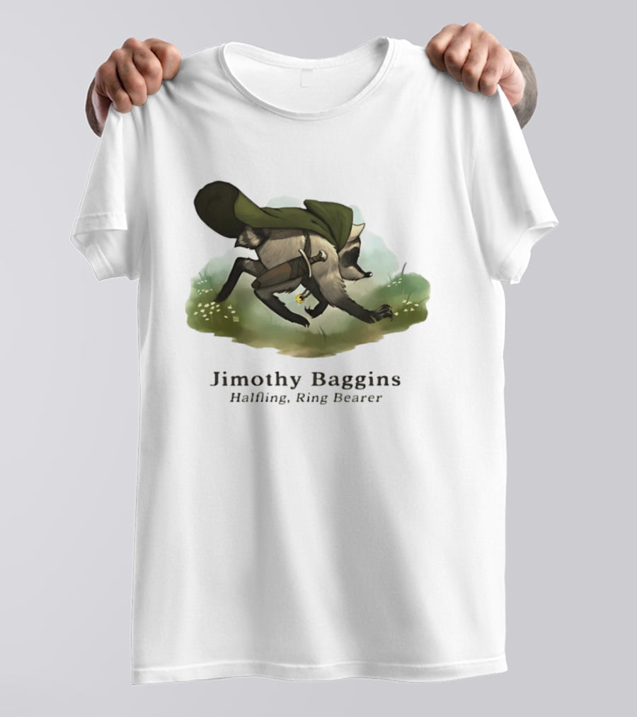Jimothy Baggins Halfling Ring Bearer Raccoon Adventure T-Shirt