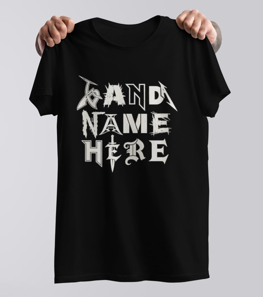 Heavy Metal Rock Music Font Band Name Here T-Shirt