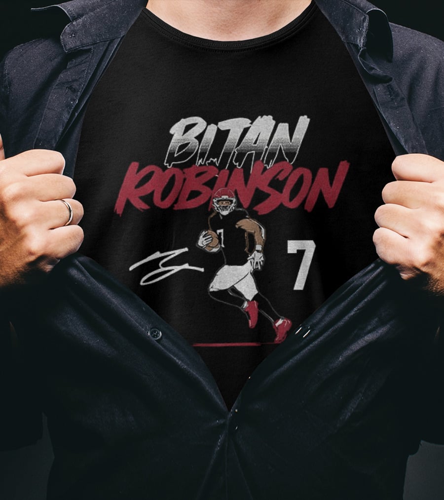 Bijan Robinson Atlanta Football Number 7 Signature T-Shirt