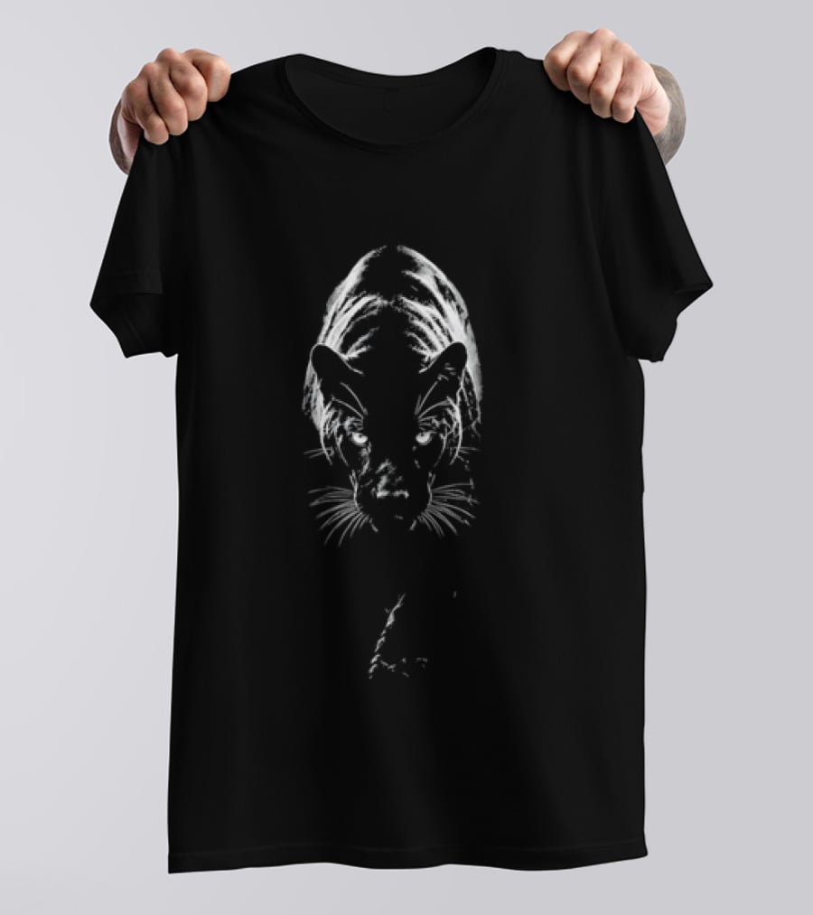 Black Panther Stalking Shadowy Darkness Glowing Eyes T-Shirt