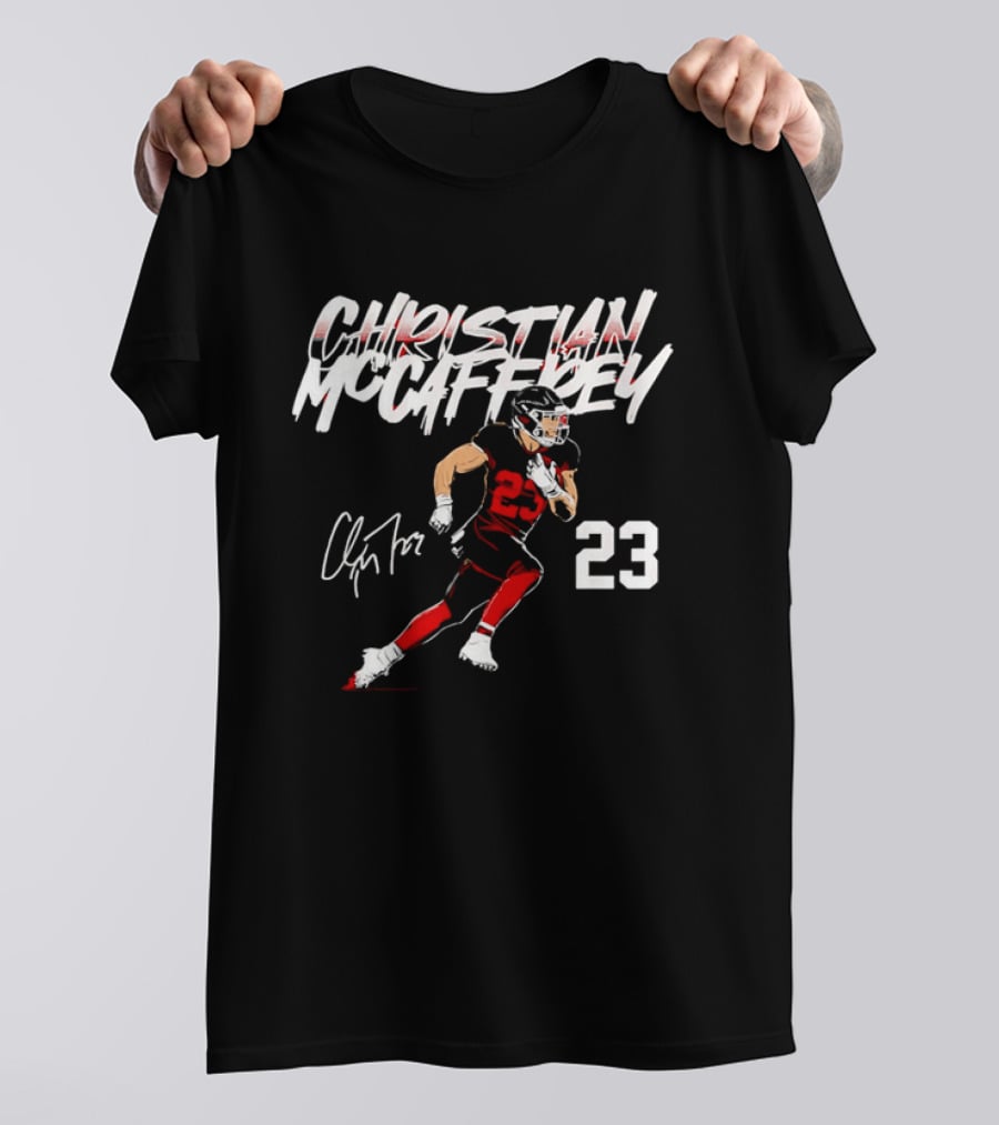 Christian Mccaffrey Signature 23 Football Running Back T-Shirt