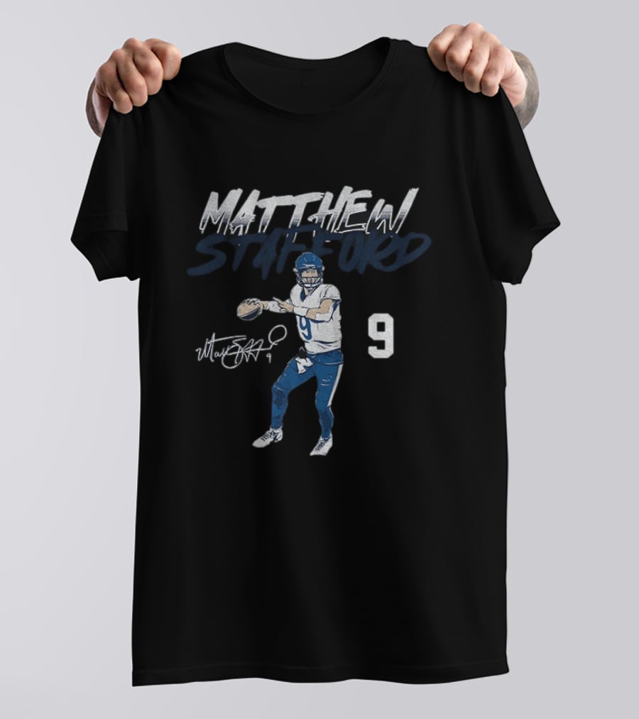 Matthew Stafford Number 9 Detroit Lions Football Player T-Shirt