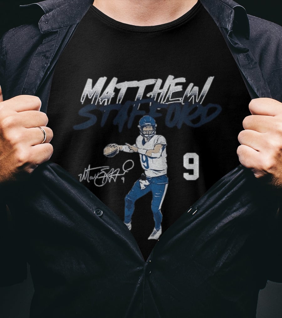 Matthew Stafford Number 9 Detroit Lions Football Player T-Shirt
