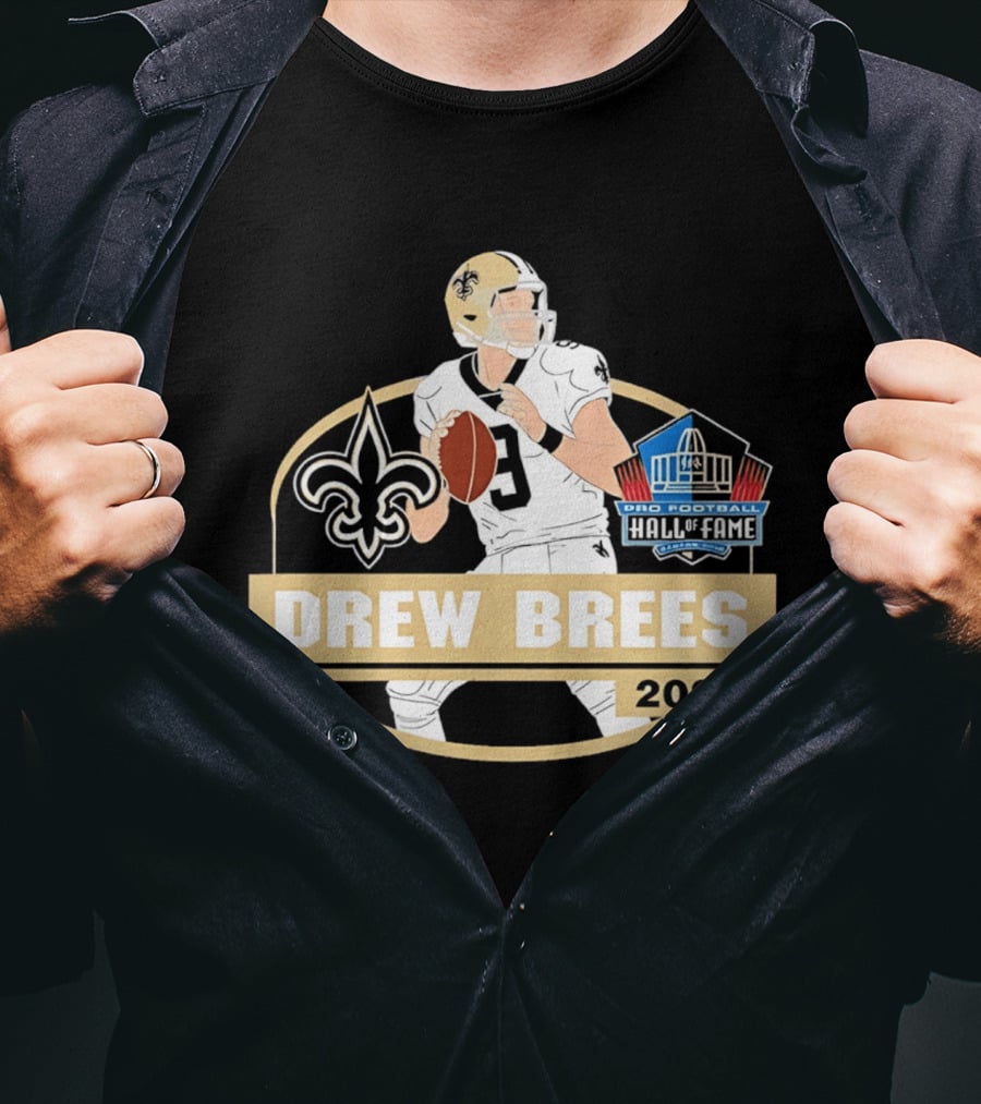 New Orleans Saints Drew Brees Pro Football Hall Of Fame 2026 T-Shirt