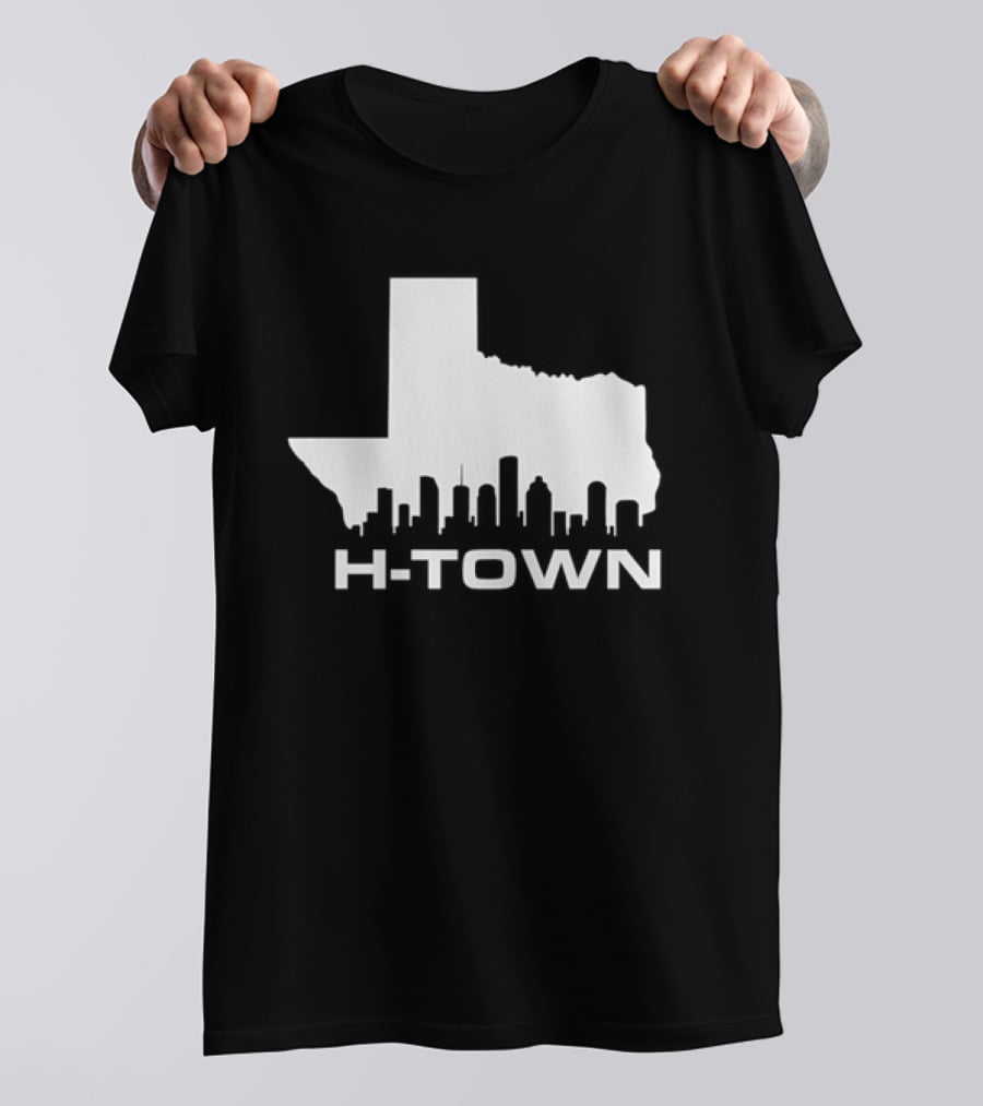 H Town Texas Map Houston Skyline T-Shirt
