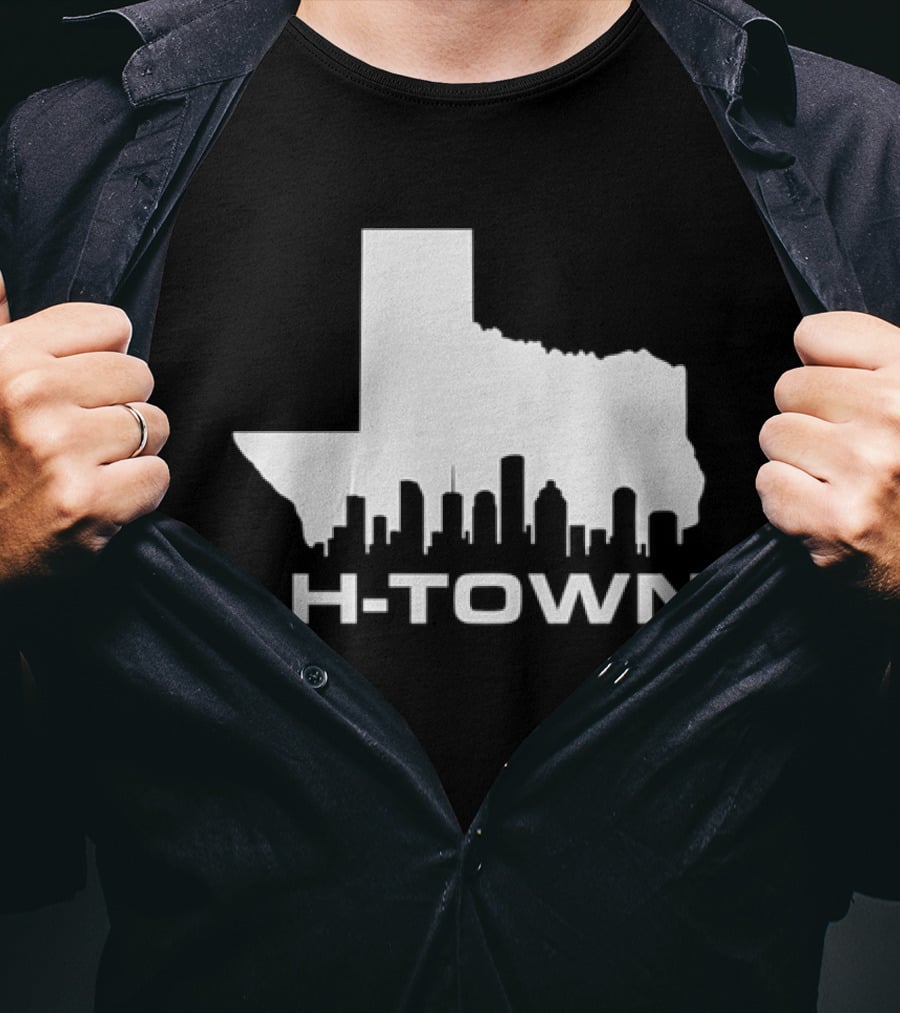 H Town Texas Map Houston Skyline T-Shirt