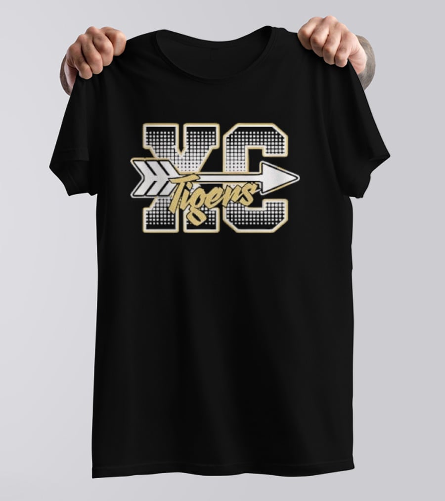 YC Tigers Halftone Block Script Arrow T-Shirt