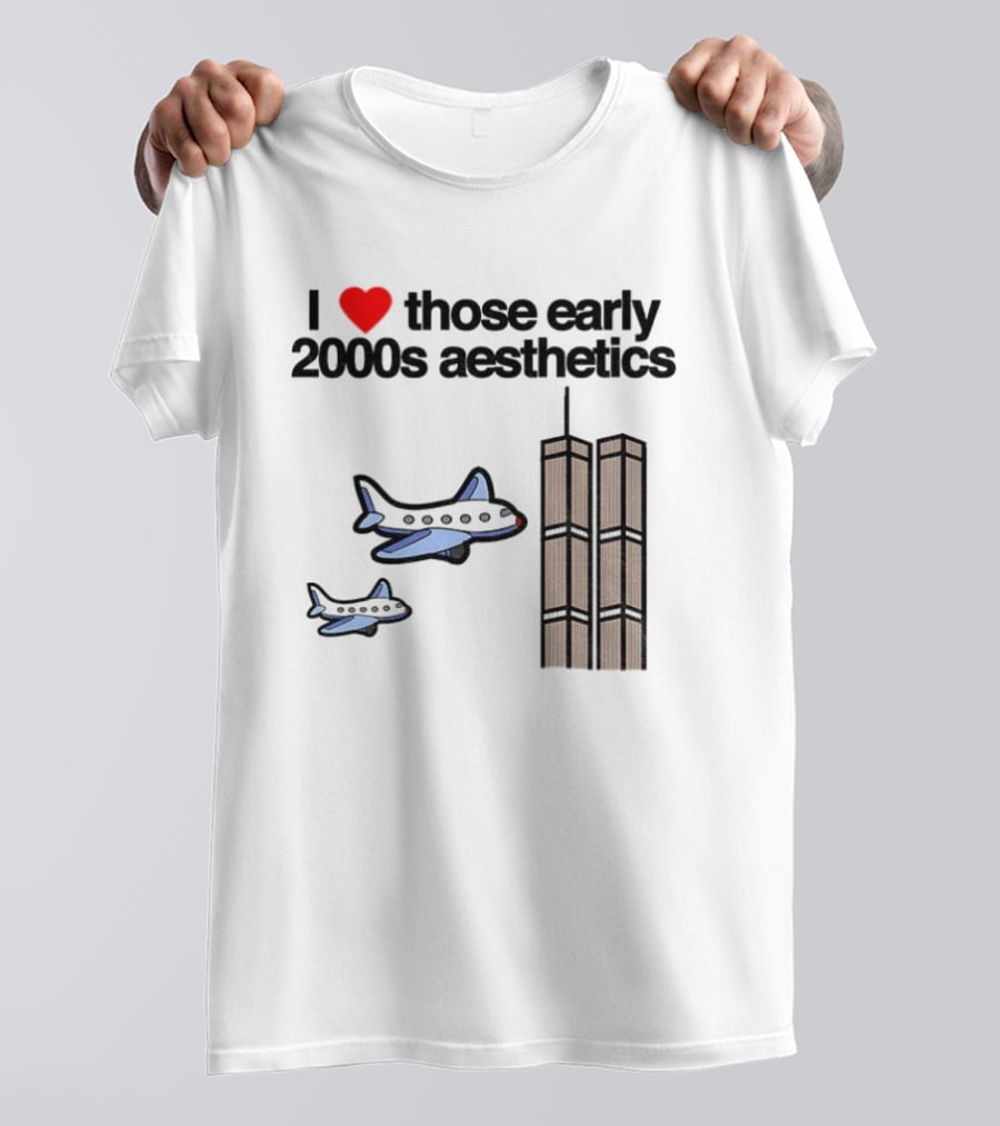 I Heart Those Early 2000s Aesthetics Airplanes World Trade Center Towers T-Shirt