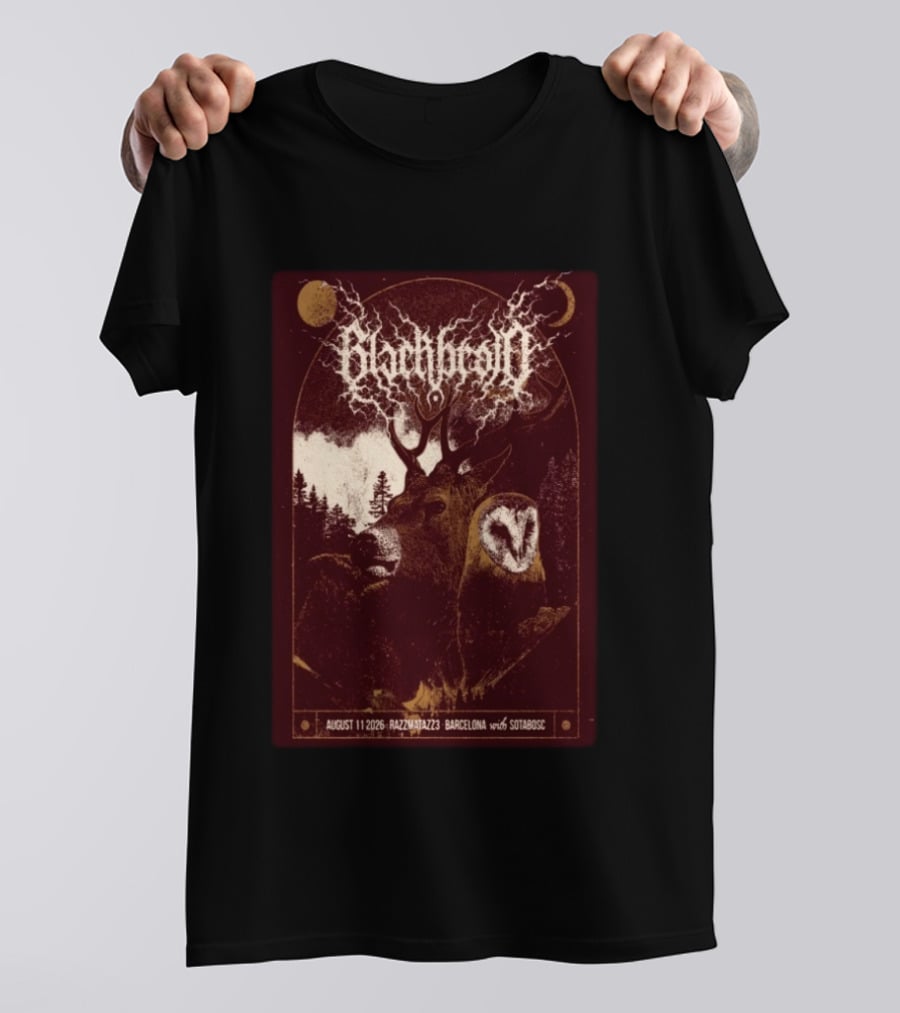 Blackbraid August 11 2026 Razzmatazz 3 Barcelona With Sotabosc Deer Owl Moon T-Shirt