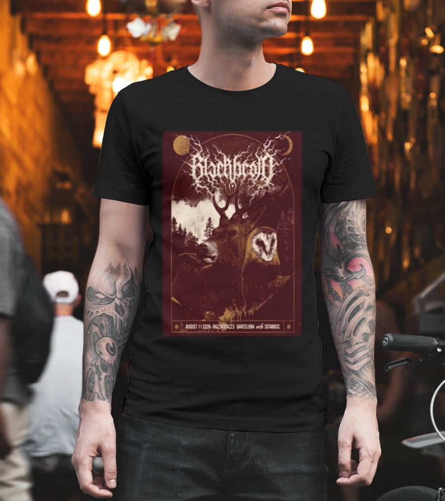 Blackbraid August 11 2026 Razzmatazz 3 Barcelona With Sotabosc Deer Owl Moon T-Shirt