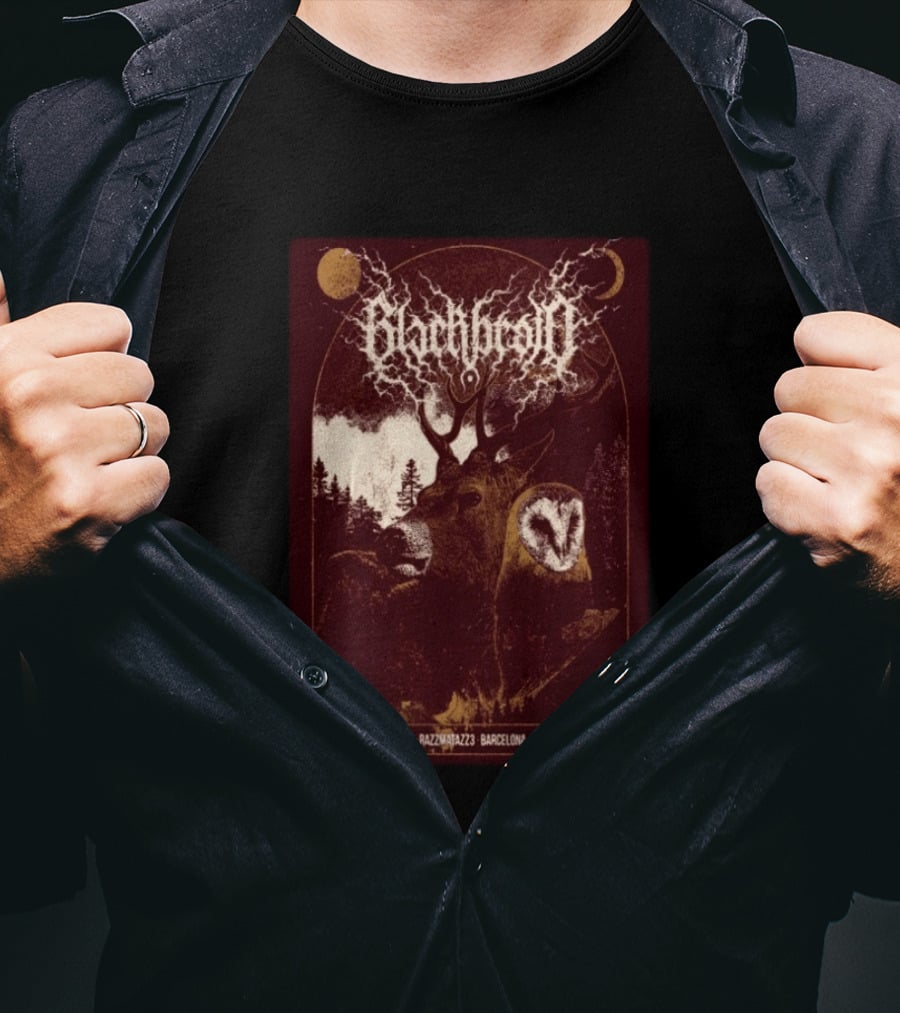 Blackbraid August 11 2026 Razzmatazz 3 Barcelona With Sotabosc Deer Owl Moon T-Shirt