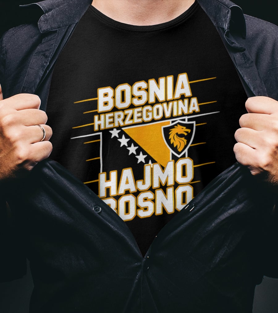 Bosnia Herzegovina Hajmo Bosno Crest And Stars T-Shirt