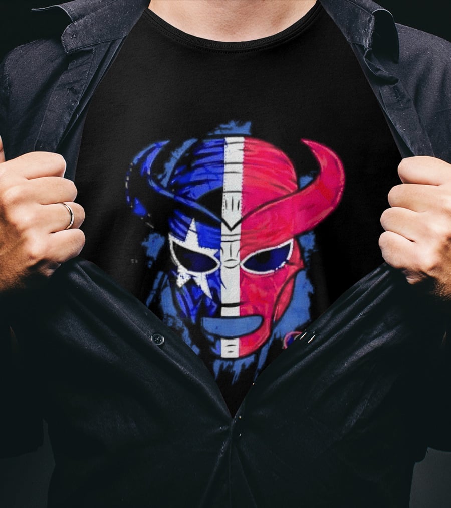 Houston Texans Distressed Lucha Libre Mask Texas Flag T-Shirt