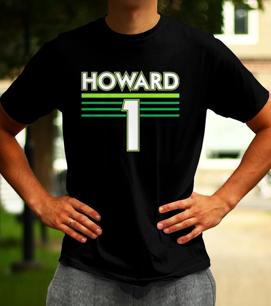 Howard 1 White Green Horizontal Stripes Sports Jersey T-Shirt