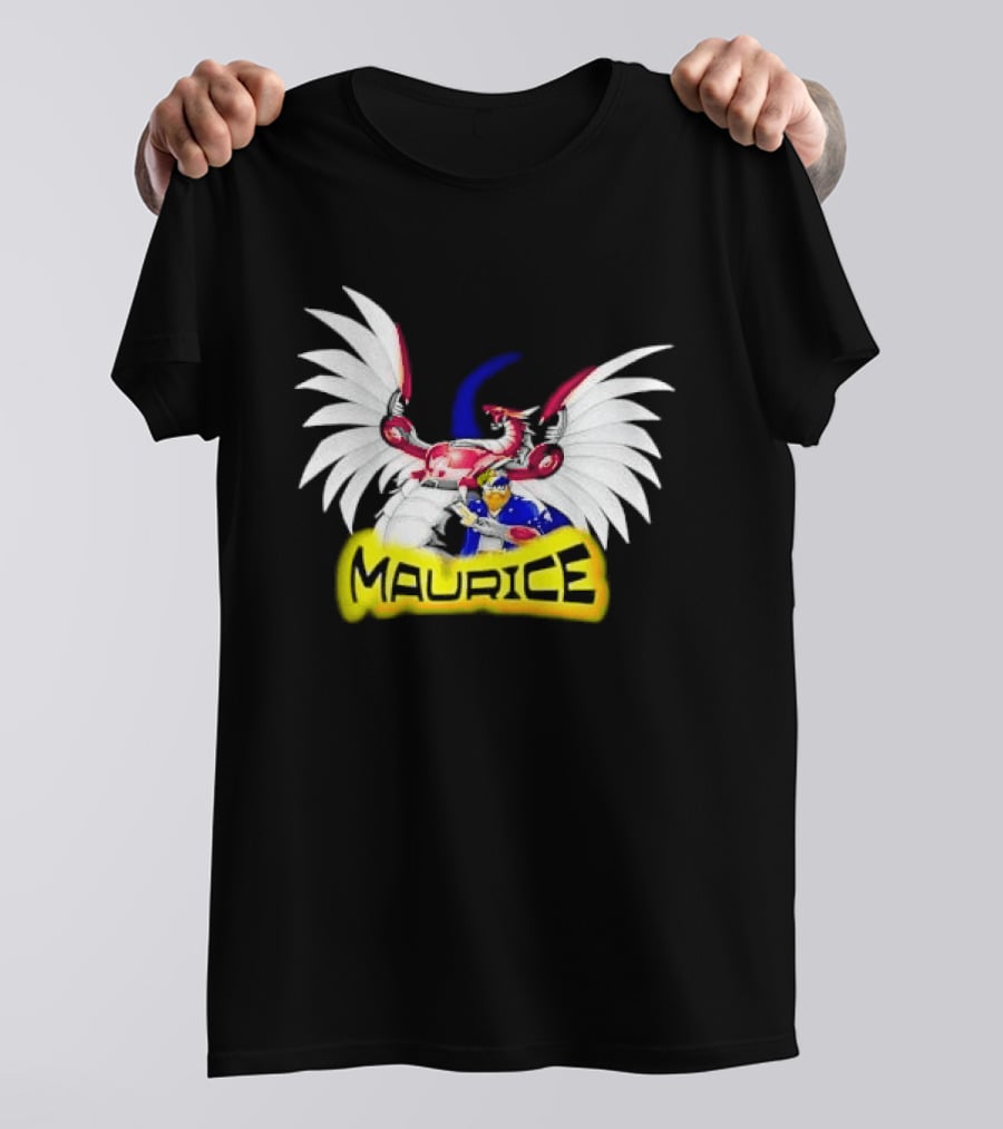 Maurice Cybernetic Dragon Winged Anime Duelist Trading Card Yellow T-Shirt