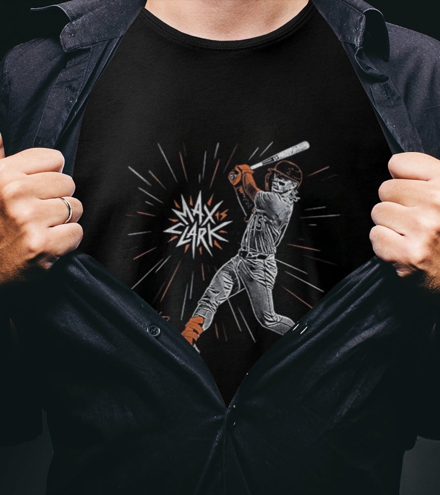 Max Clark Baseball Detroit Spark Hitter T-Shirt