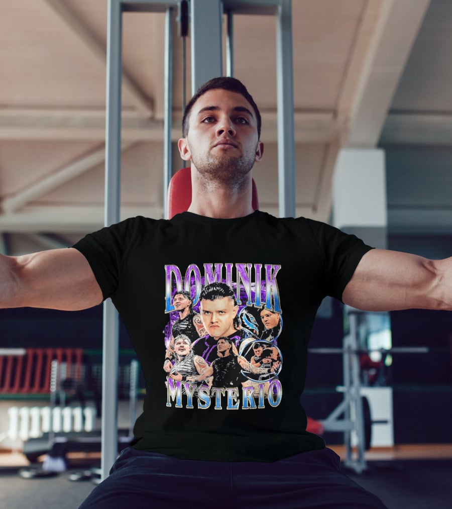 Dominik Mysterio Wrestler Photo Collage Metallic Gradient T-Shirt