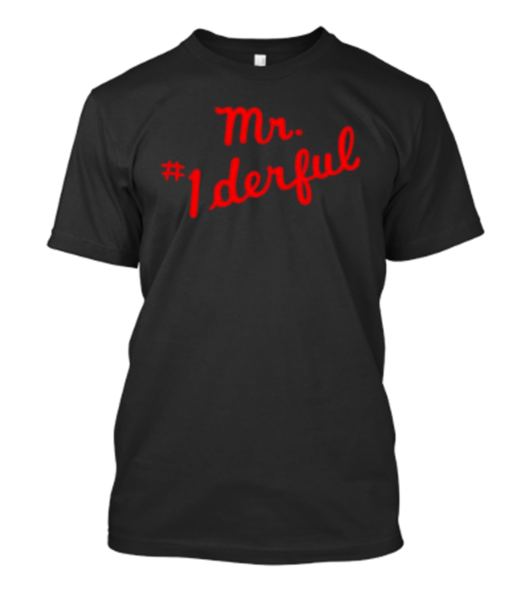 Mr 1derful Red Cursive Handwriting Script T-Shirt