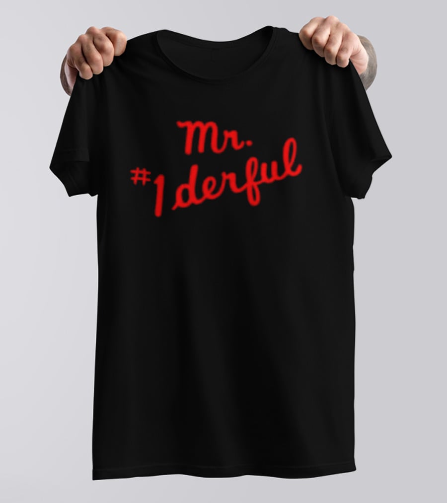 Mr 1derful Red Cursive Handwriting Script T-Shirt