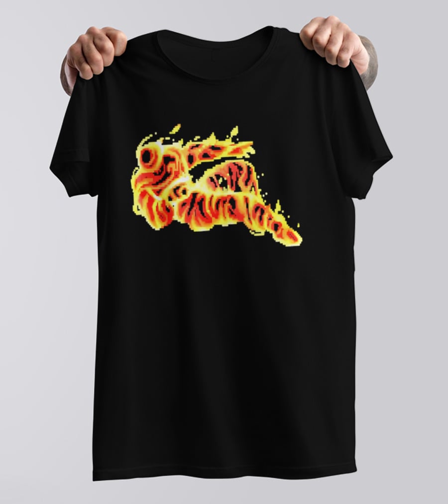 Fiery Waves Of Burning Flame Blaze In Yellow Orange Red Hues T-Shirt