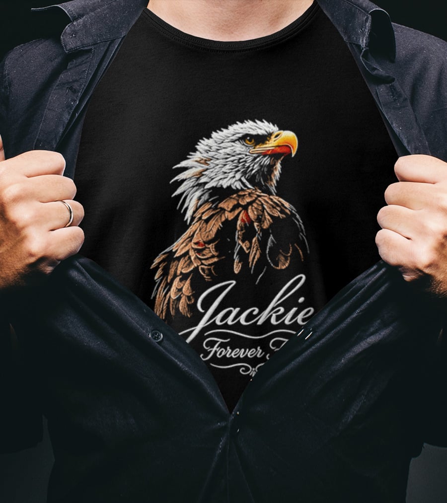 Jackie Forever Free Bald Eagle Detailed Feathers T-Shirt