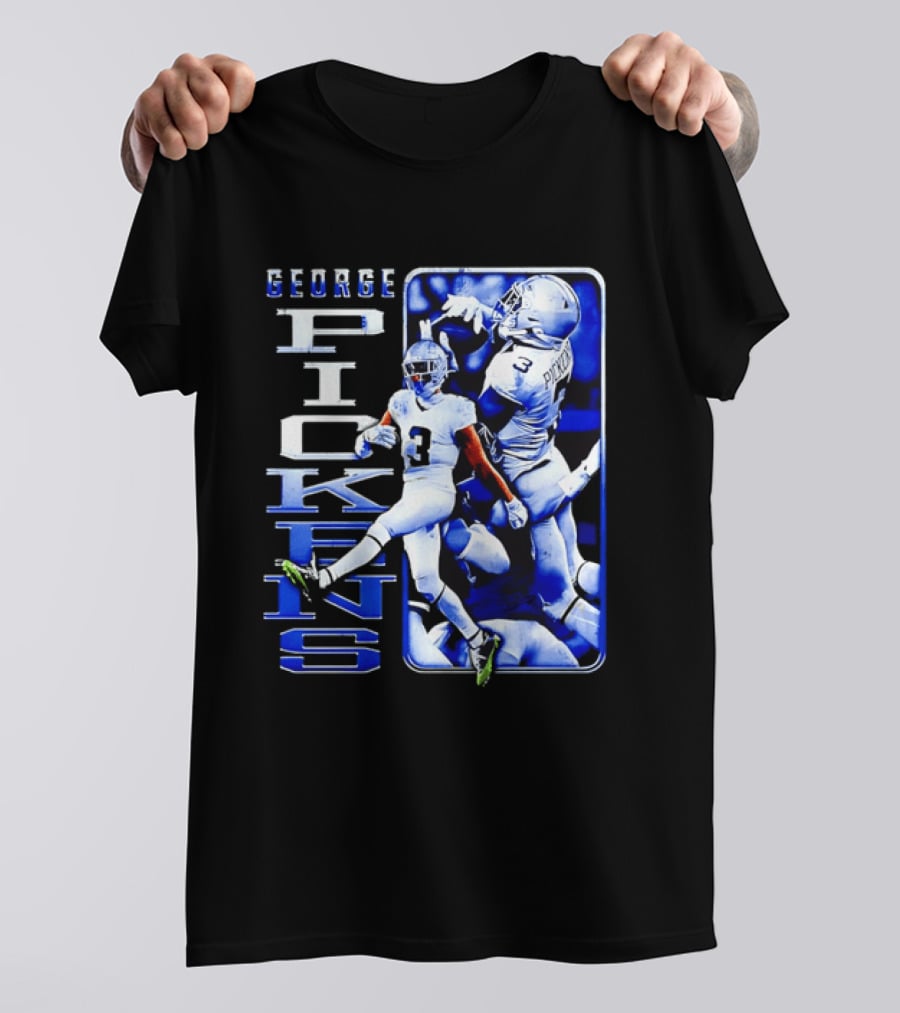 George Pickens Football Catching Collage Blue T-Shirt