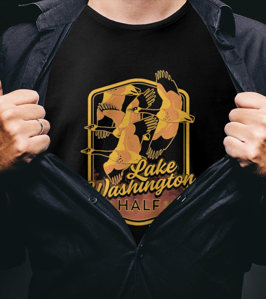 Lake Washington Half Marathon 2024 Geese T-Shirt