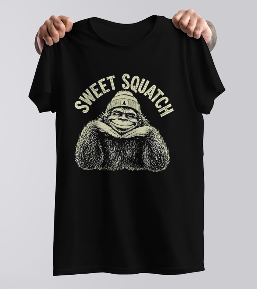 Sweet Squatch Bigfoot Beanie Smiling Legend T-Shirt