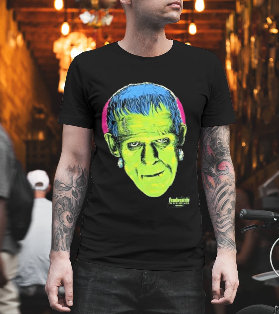 Frankenstein Universal Studios Monsters Head Travis Barker T-Shirt