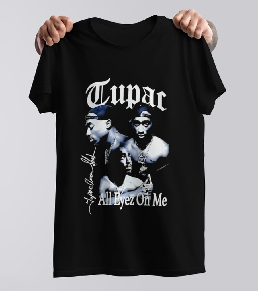 Tupac All Eyez On Me Tupac Amar Shakur Signature Iconic Album T-Shirt