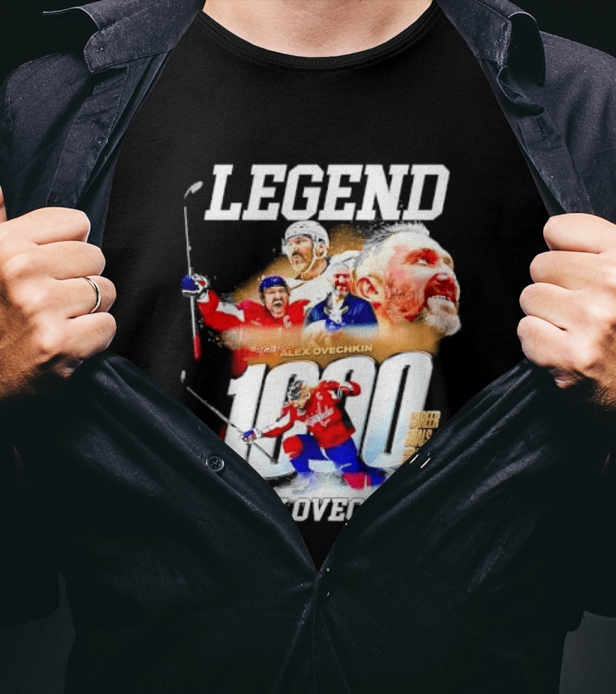 Legend Alex Ovechkin 1000 Career Goals Washington Capitals NHL Player T-Shirt