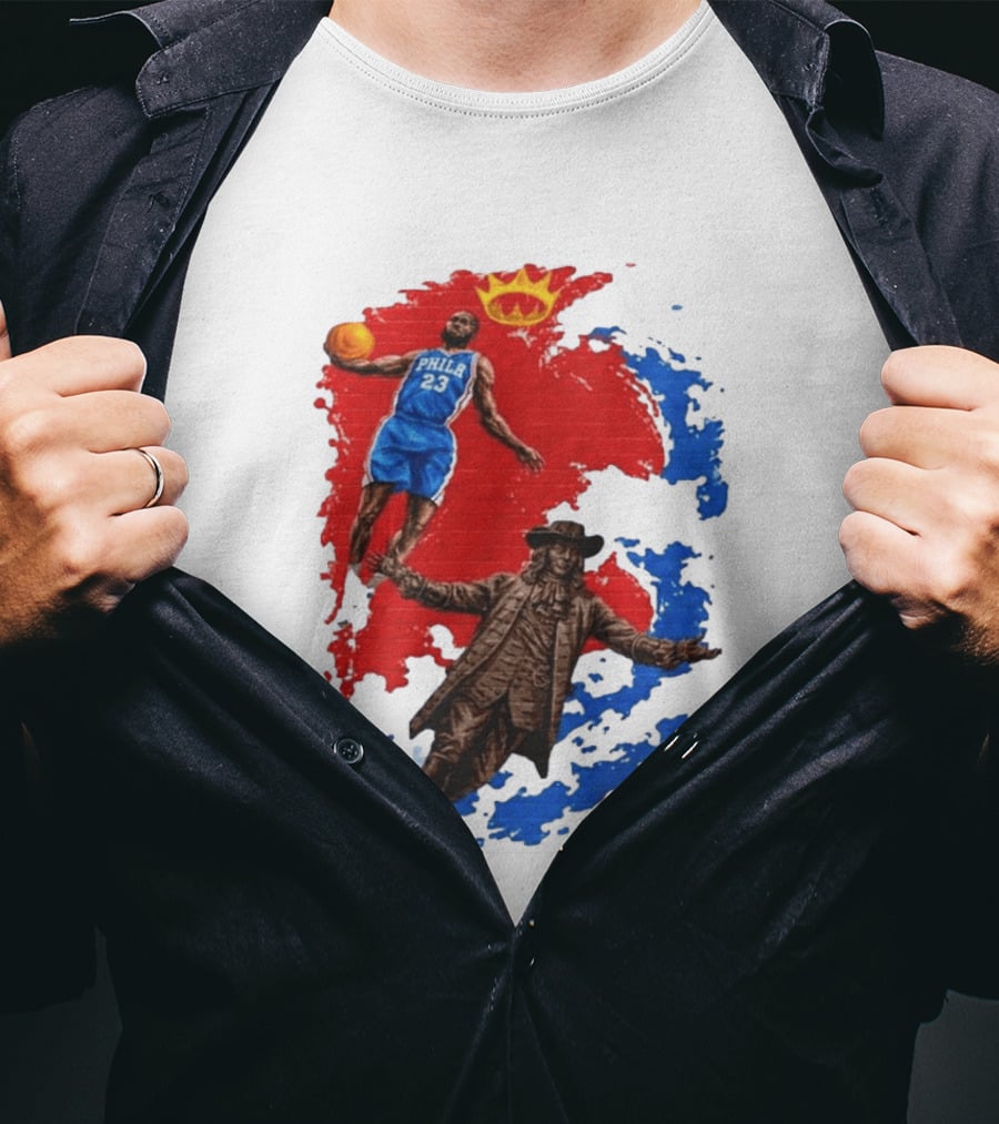 LeBron James Philadelphia Crown Mural Art In Chinatown T-Shirt
