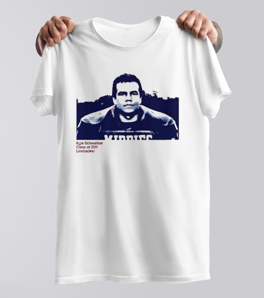 Middies Kyle Schwarber Class Of 2011 Linebacker Blue Stencil T-Shirt