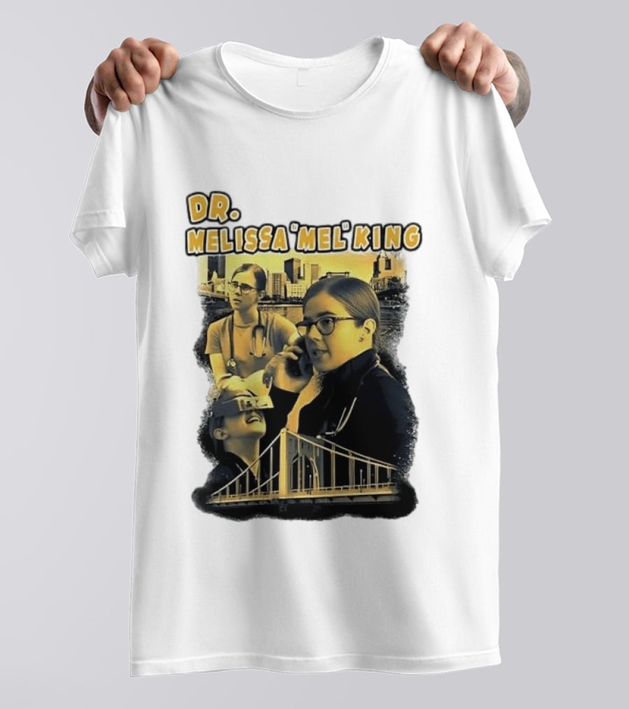 Dr Melissa Mel King Female Doctor Pittsburgh Yellow Bridge Collage T-Shirt