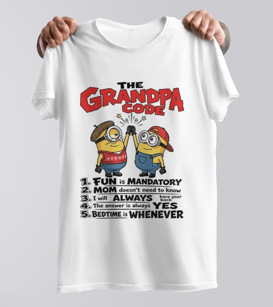 Minion The Grandpa Code Fun Rules Mandatory Mom Minions Humor T-Shirt