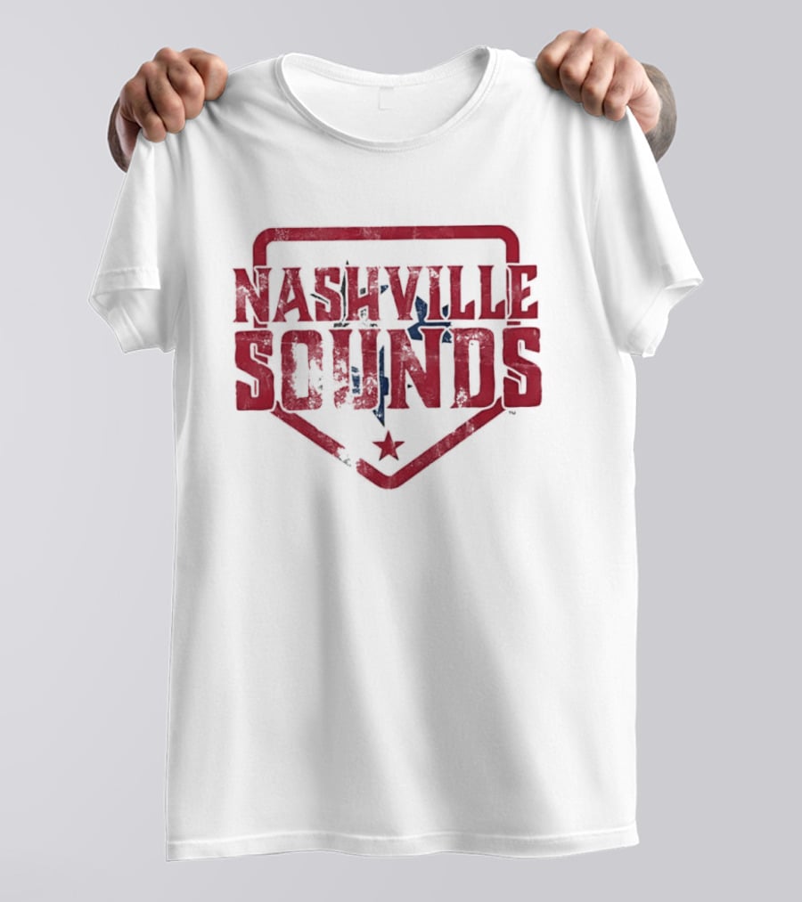 Nashville Sounds Distressed Home Plate Tennessee State Star T-Shirt