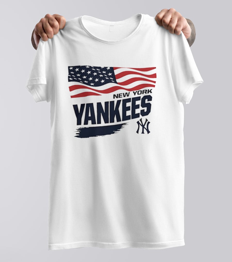 New York Yankees American Flag Brushstroke NY Yankees MLB T-Shirt