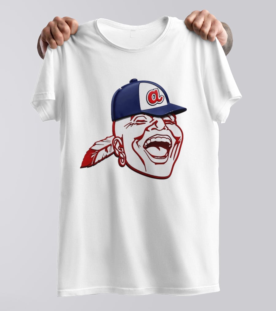 Hank Aaron Era 1970s Atlanta Braves Chief Cap T-Shirt