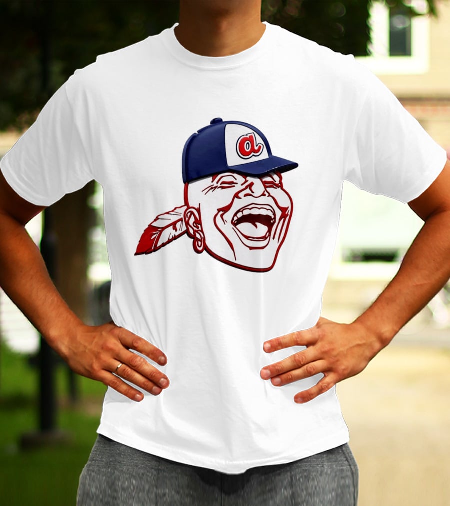Hank Aaron Era 1970s Atlanta Braves Chief Cap T-Shirt