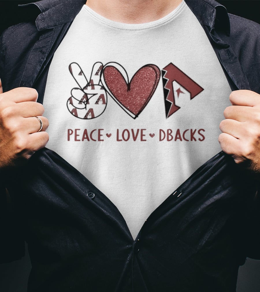 Peace Love Dbacks Arizona Diamondbacks T-Shirt