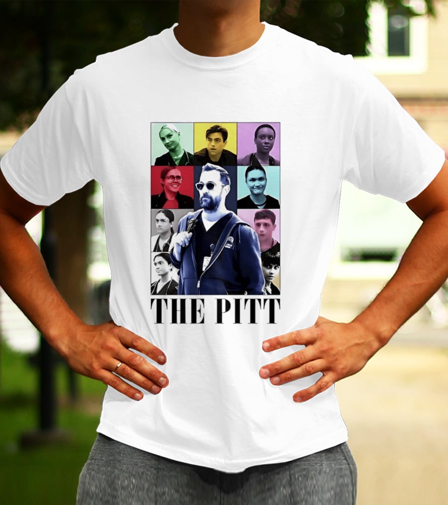 The Pitt Colorful Pop Grid Doctor Portraits Bearded Man In Sunglasses T-Shirt