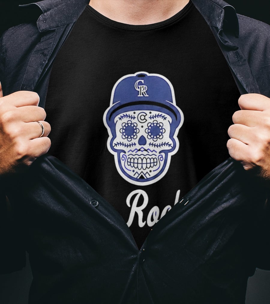 2026 Colorado Los Rockies CR Skull Cap T-Shirt