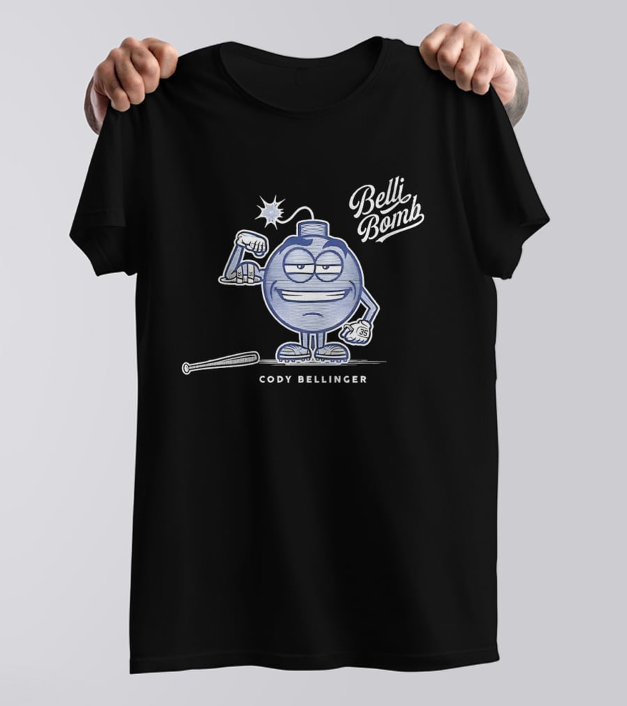 Belli Bomb Cody Bellinger Baseball Cartoon T-Shirt