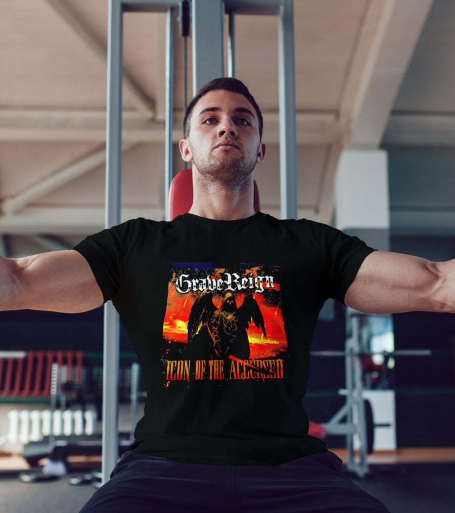 Grave Reign Icon Of The Accursed Winged Figure Sword T-Shirt