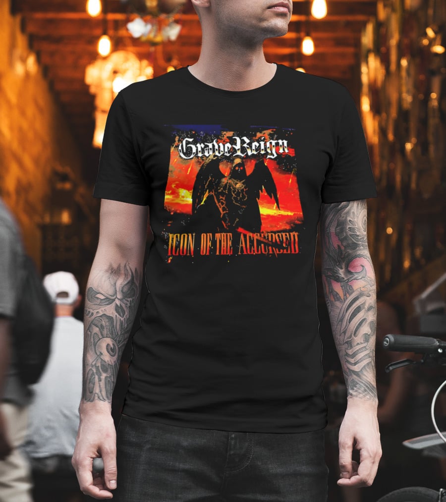 Grave Reign Icon Of The Accursed Winged Figure Sword T-Shirt