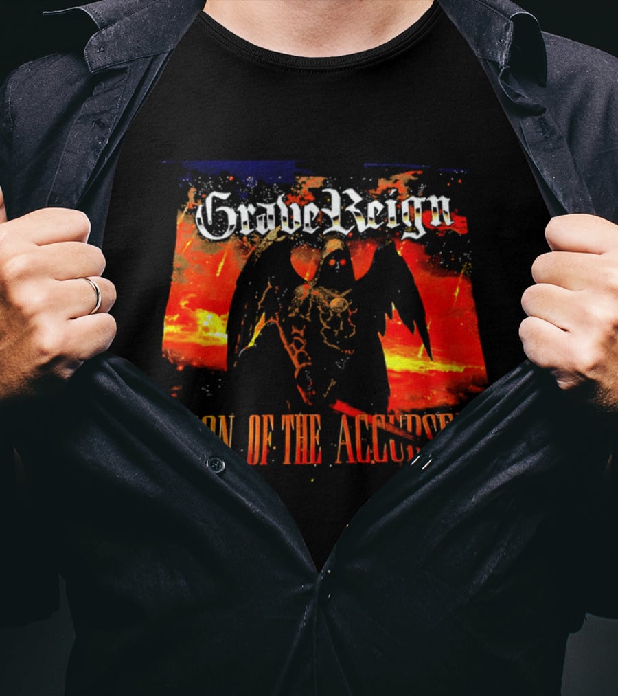 Grave Reign Icon Of The Accursed Winged Figure Sword T-Shirt
