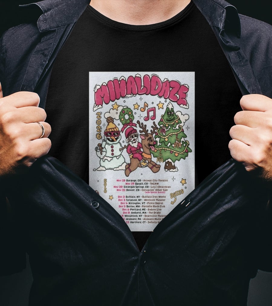 MIHALIDAZE 2026 Tour Solo Band Dates T-Shirt