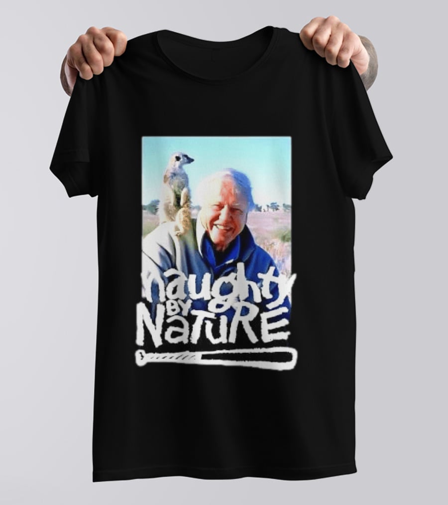 Naughty By Nature David Attenborough Meerkat Wildlife Photo T-Shirt