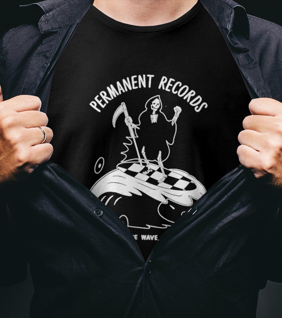 Permanent Records Grim Reaper Riding The Wave Since 2006 T-Shirt